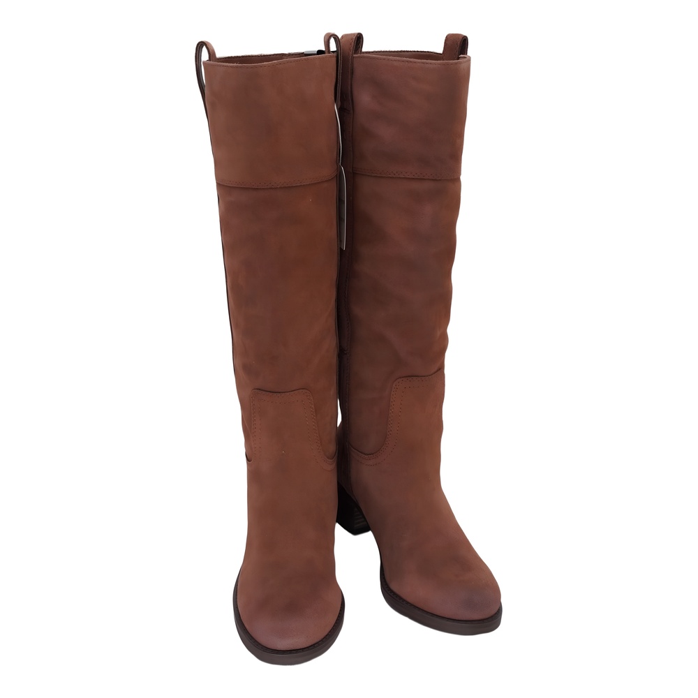 Lucky Brand Hybiscus Knee-High Round Toe Pull-On Riding Boot Hazelnut Size 7.5M